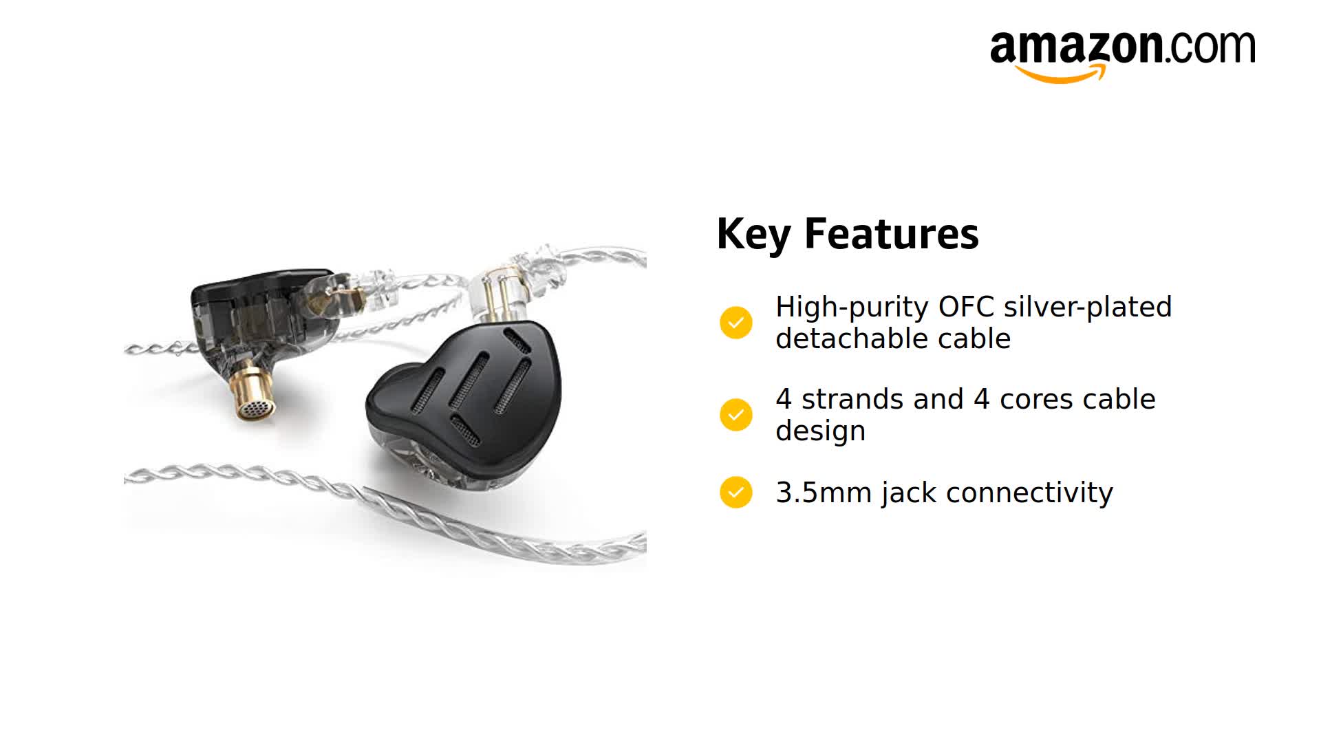 Amazon.com: Linsoul KZ Zax 1DD+7BA Hybrid Driver HiFi in-Ear